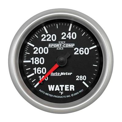 Auto Meter Sport Comp II Series 2-5/8 Full Sweep 140º-280º F Mechanical Water Temperature Gauge