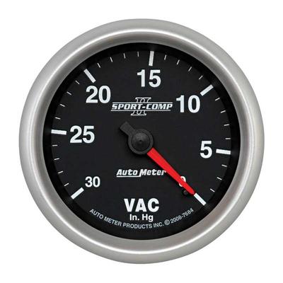 Auto Meter Sport Comp II Series 2-5/8 Full Sweep 0-30 In. Hg Mechanical Vacuum Gauge