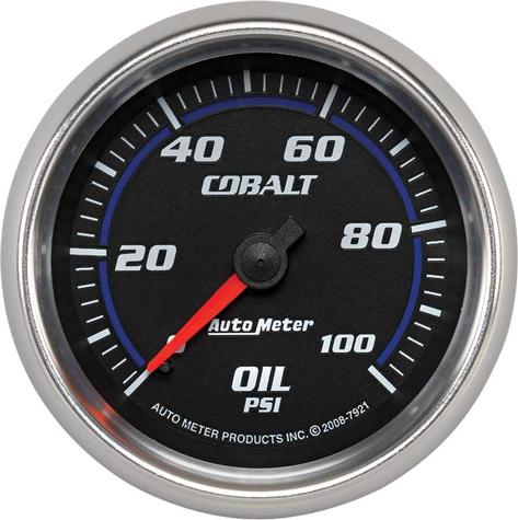 Auto Meter Cobalt Series 2-5/8 Full Sweep 1-100 PSI Mechanical Oil Pressure Gauge