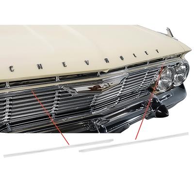 1961 Impala, Bel Air, Biscayne; Upper Grill Moldings; Pair