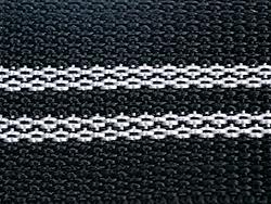 Genuine Chevrolet Buckle Bag Black with Silver Stripe Webbing