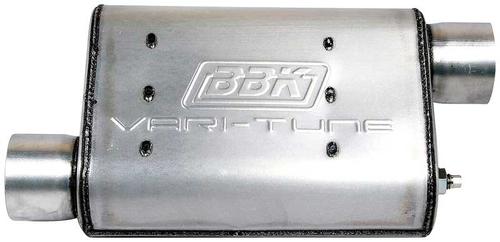 BBK Varitune Adjustable Aluminized Muffler with 2-1/2 Offset Inlet/ Offset Outlet