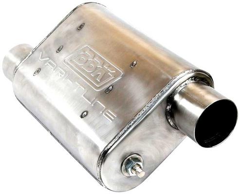 BBK Varitune Adjustable Stainless Steel Muffler with 2-3/4 Offset Inlet/ Offset Outlet