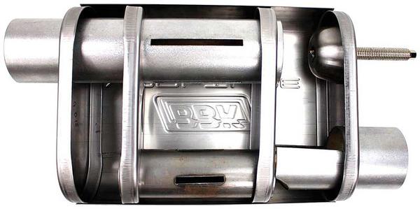 BBK Varitune Adjustable Muffler; Offset Inlet/Offset Outlet; 3; Stainless Steel