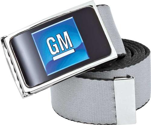 GM Mark Of Excellence Logo Flip Style Belt Buckle - Silver