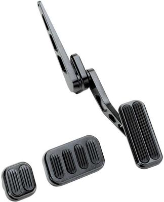Lokar Black Anodized Aluminum Throttle Assembly Standard 1-1/2 x 4 Pedal Pad with Rubber Inserts