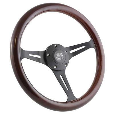 Forever Sharp 14 5 Bolt Empire Wood Wheel - Black Spokes with Dark Mahogany Wood