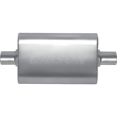 Gibson MWA Performance Muffler; Stainless Steel; 4 x 9 x 14 Oval Body; 2.25 Center Inlet; 2.25 Center Outlet.