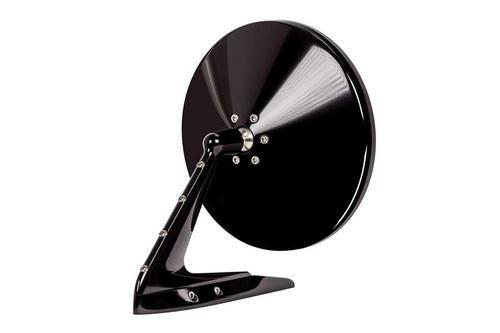 1960-74 Muscle Car Round Door Mirror With Fasteners On Leading Edge - BLACK