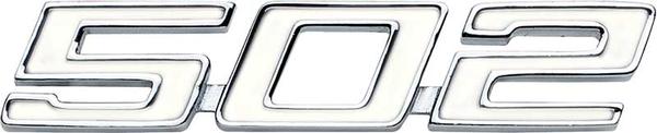 1969-72 Chevelle, El Camino, Impala; Front Fender Emblem Set; 502 Slanted Font; Classic Design; Custom Displacement