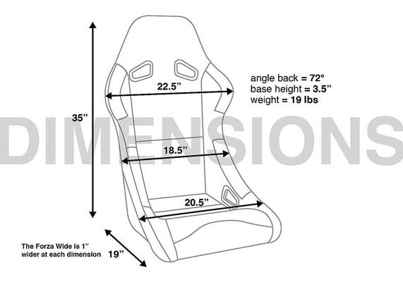 Corbeau Forza Fixed Back Racing Seat; Black Cloth