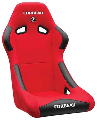 Corbeau Forza Fixed Back Racing Seat; Red Cloth