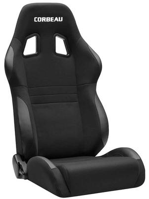 Corbeau A4 Reclining Racing Seat; Black Cloth