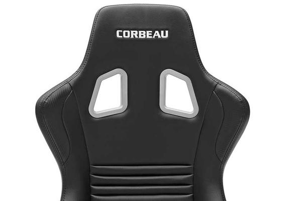 Corbeau Evolution Reclining Racing Seat - Black and Carbon Vinyl with Black Stitching