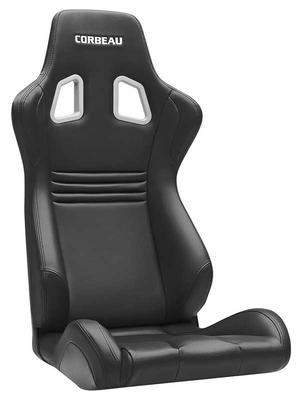 Corbeau Evolution X Fixed Back Racing Seat; Black and Carbon Vinyl with Black Stitching