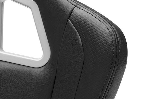 Corbeau Evolution X Fixed Back Racing Seat; Black and Carbon Vinyl with Black Stitching