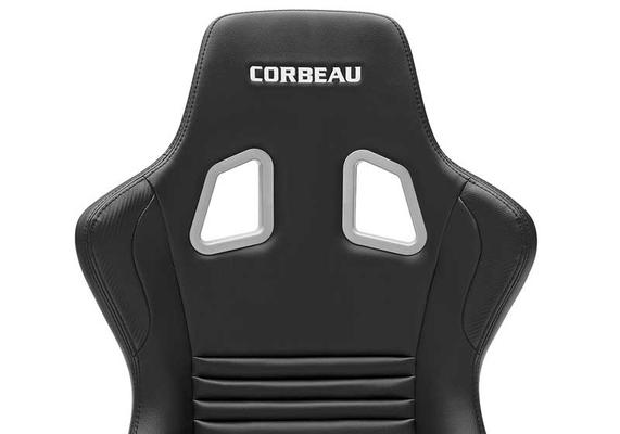 Corbeau Evolution X Fixed Back Racing Seat; Black and Carbon Vinyl with Black Stitching