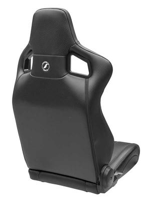 Corbeau Sportline RRS Reclining Racing Seat; Black Vinyl with White Diamond Stitch