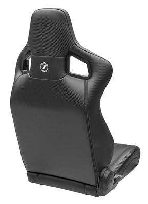 Corbeau Sportline RRS Reclining Racing Seat; Black Vinyl with Black Diamond Stitch