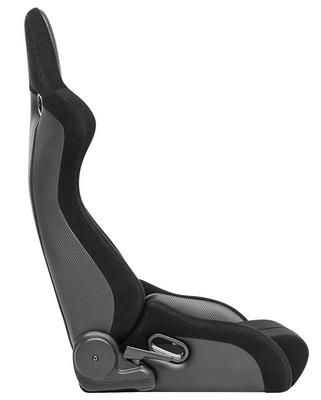 Corbeau Sportline RRB Reclining Racing Seat; Black Vinyl with Carbon Vinyl