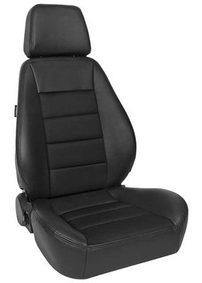 Corbeau Reclining Sport Seat; Black Cloth and Vinyl