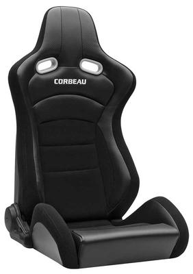 Corbeau Sportline RRX Reclining Racing Seat; Black Vinyl with Black HD Vinyl