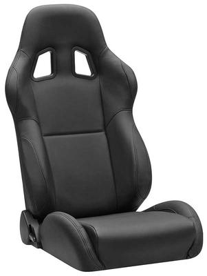 Corbeau A4 Reclining Racing Seat; Black Leather