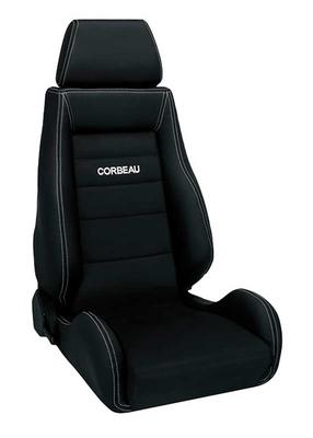 Corbeau GTS II Reclining Seat; Black Leather with Black Microsuede