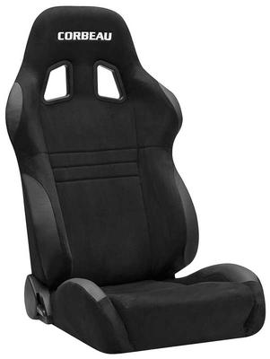 Corbeau A4 Reclining Racing Seat; Black Microsuede