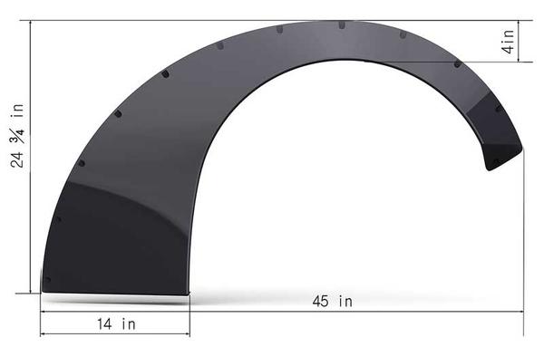Clinched Slider Style 4.7 Wide Universal Fender Flares - Pair