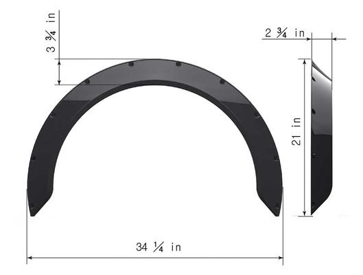 Clinched New School Style 2.7 Wide Universal Fender Flares - Pair
