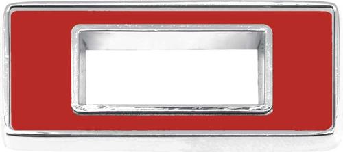 Custom 0 Emblem; Adhesive Back; Red Face with Chrome Edging; Made in the USA