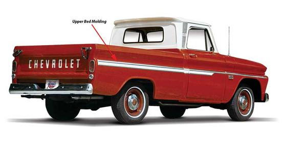1962-66 Chevrolet, GMC Fleetside; Short Bed Pickup Truck; Upper Bed Molding; LH or RH
