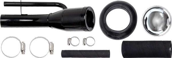 1949-55 Chevrolet, GMC Pickup Truck; Fuel Filler Neck Installation Kit; with Black Neck, Hoses, Gas Cap, Clamps; 1955 1st Design (early production)