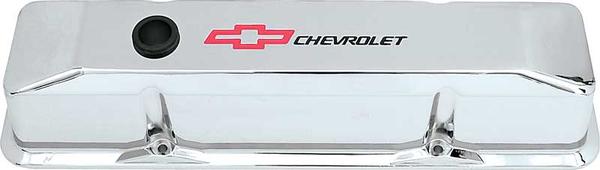 Chevrolet 262-400ci Small Block Bow Tie Die Cast Crome Finished Aluminum Tall Valve Covers