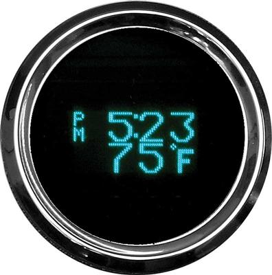 Odyssey Series II Digital Clock / Day-Date / Temperature With Chrome Bezel And Teal Illumination
