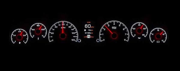 1964-66 Chevy Truck Dakota Digital HDX Gauge Set - Standard Display (MPH) w/Black Alloy Gauge Face