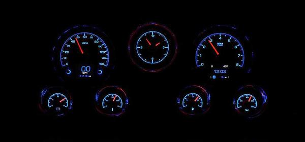 1967-72 GM Truck Dakota Digital HDX Series Gauge Set - Metric Display (KM/H) w/Silver Alloy Gauge Face