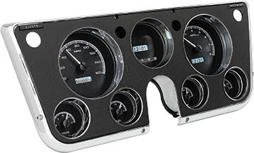 1967-72 GM Pickup VHX Series Gauge Set with Black Alloy Face and White Backlighting
