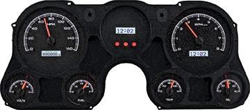 1967-72 GM Pickup VHX Series Gauge Set with Black Alloy Face and White Backlighting