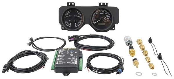 1969 Firebird Dakota Digital VHX Gauge Set with Black Alloy Face and Blue Illumination