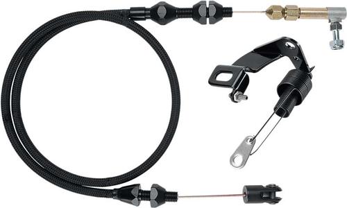 Lokar Duo-Pak 36 Cut-To-Fit Black Stainless Steel Throttle Cable Set - Carbureted