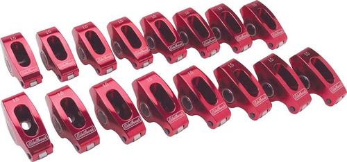 Small Block Edelbrock Red Roller Rocker Arms- 1.5 Ratio For 3/8 Stud