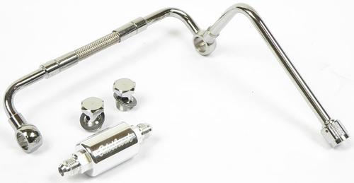 Edelbrock Thunder Series Dual Feed Fuel Line with Polished Aluminum Filter