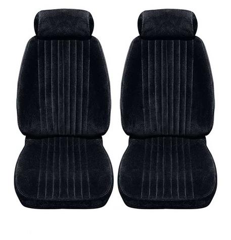 1985-92 Firebird w/Base Model Seats Black Encore Velour Upholstery Set w/Split Rear Seat Back