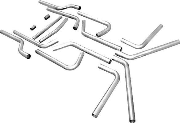 Flowmaster; Universal; 3 U-Fit Aluminized Dual Exhaust Pipe Set
