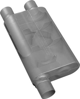 Flowmaster; 15 Transverse Cross Flow 80 Series Muffler; With 2-1/2 Offset Inlet; 2-1/2 Dual Outlet
