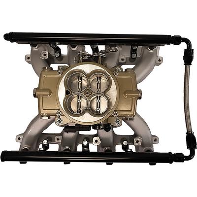 FiTech; Retro LS Port EFI System; w/ LS3 Intake; Basic Kit w/o Fuel Pump; 750 HP; Classic Gold Finish