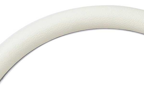 Forever Sharp 14 Polished Billet Muscle 5 Bolt Steering Wheel with Cream Vinyl Half Wrap