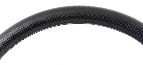 Forever Sharp 14 Polished Billet Muscle 5 Bolt Steering Wheel w/Black Carbon Fiber Vinyl Half Wrap